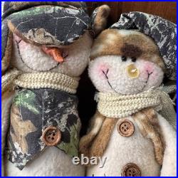 Camo Christmas Decor Lot Snowmen Santas Bears Rustic Cabin Lodge Creative Co-op