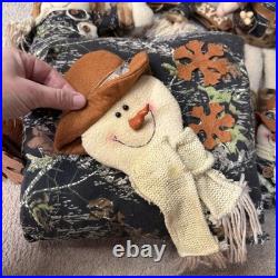 Camo Christmas Decor Lot Snowmen Santas Bears Rustic Cabin Lodge Creative Co-op