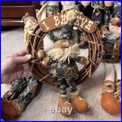 Camo Christmas Decor Lot Snowmen Santas Bears Rustic Cabin Lodge Creative Co-op
