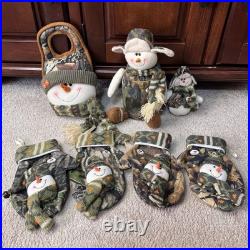 Camo Christmas Decor Lot Snowmen Santas Bears Rustic Cabin Lodge Creative Co-op