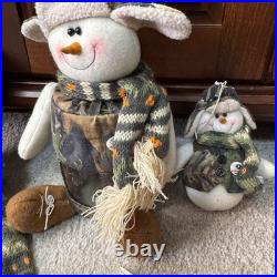 Camo Christmas Decor Lot Snowmen Santas Bears Rustic Cabin Lodge Creative Co-op