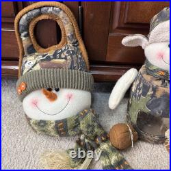 Camo Christmas Decor Lot Snowmen Santas Bears Rustic Cabin Lodge Creative Co-op