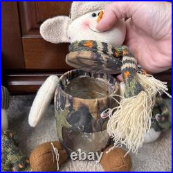 Camo Christmas Decor Lot Snowmen Santas Bears Rustic Cabin Lodge Creative Co-op