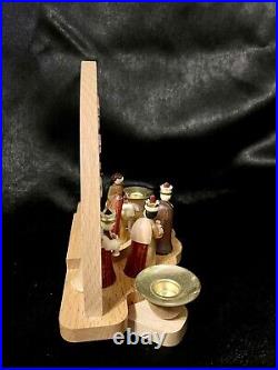Candle Holder Nativity Folk Art Candlesticks Erzgebirge New 17535