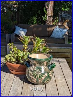 Captivating 10.5 Round Planter is a Talavera Ceramic Flower Pot Handmade