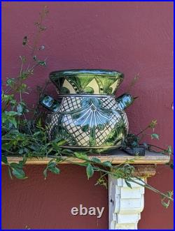 Captivating 10.5 Round Planter is a Talavera Ceramic Flower Pot Handmade
