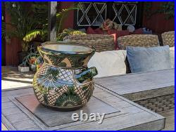 Captivating 10.5 Round Planter is a Talavera Ceramic Flower Pot Handmade