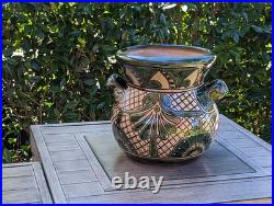 Captivating 10.5 Round Planter is a Talavera Ceramic Flower Pot Handmade