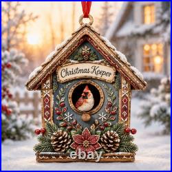 Cardinal Tree Hanging Personalized Christmas Ornament 3.5 inch Christmas Decor
