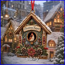 Cardinal Tree Hanging Personalized Christmas Ornament 3.5 inch Christmas Decor