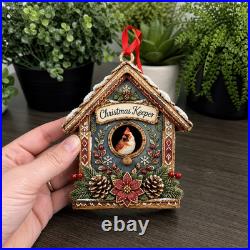 Cardinal Tree Hanging Personalized Christmas Ornament 3.5 inch Christmas Decor