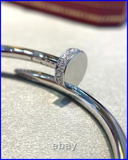 Cartiier Juste un Clou Nail Bracelet Classic Style Size 17 White Gold Au750