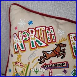 Catstudio North Pole Christmas Themed Hand Embroidered 20x20 Cover & Pillow