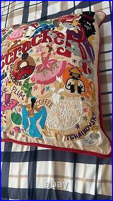 Catstudio Nutcracker embroidered pillow MSRP $225 new with tags handmade
