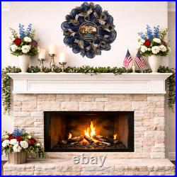 Celebrating 250 years of Freedom Patriotic Deco Mesh Wreath