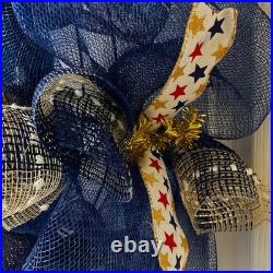 Celebrating 250 years of Freedom Patriotic Deco Mesh Wreath