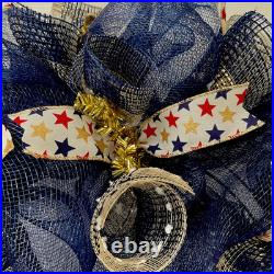 Celebrating 250 years of Freedom Patriotic Deco Mesh Wreath