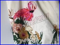 Celerie Kemble Christmas Holiday FLAMINGO Beaded Tree Skirt & Stocking Set NWT
