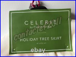 Celerie Kemble Christmas Holiday FLAMINGO Beaded Tree Skirt & Stocking Set NWT