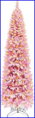 Chic 7.5 Ft Slim Pink Valentine's Tree with Prelit 300 LED and Dense Branch Tips Chic 7.5 Ft Slim Pink Valentine's Tree with Prelit 300 LED and Dense Branch Tips