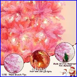 Chic 7.5 Ft Slim Pink Valentine's Tree with Prelit 300 LED and Dense Branch Tips Chic 7.5 Ft Slim Pink Valentine's Tree with Prelit 300 LED and Dense Branch Tips