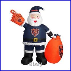 Chicago Bears NFL LED Lit 7 Ft Inflatable Santa Claus NIB