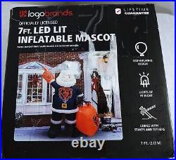 Chicago Bears NFL LED Lit 7 Ft Inflatable Santa Claus NIB