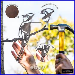 - Chickadee Outdoor Tree Ornaments in Corten Steel Metal Art Proudly Made in