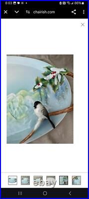 Chickadee Platter Holiday Beginnings by Franz. Perfect for the holidays