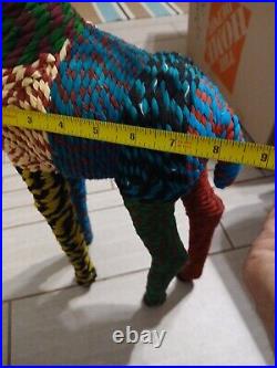 Chindi Fabric Reindeer Figure Set 2 Boho Winter Decor 28 WITH Tags Chindi Fabric Reindeer Figure Set 2 Boho Winter Decor 28 WITH Tags
