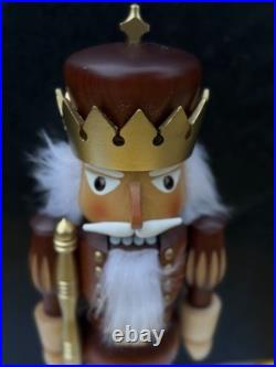 Christian Ulbricht Hand Painted Wooden Nutcracker King Brown Gold, Germany