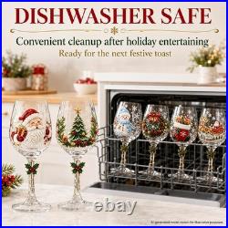 Christmas 3D Wine Glass Collection Gift Box Set, 6 Festive Designs