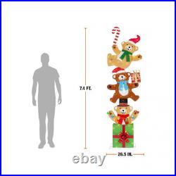 Christmas 7.5FT Santa Bear Candy Cane Lighted Gifts Outdoor Lawn Yard Art Set Christmas 7.5FT Santa Bear Candy Cane Lighted Gifts Outdoor Lawn Yard Art Set