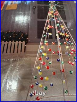 Christmas 7ft twinkle CONE tree 140 MINATURE lights MULTI g40 cover NEW