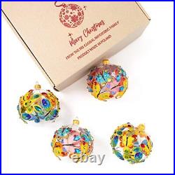 Christmas Ball Decorations Polish Handmade Ornament 3.94 Butterfly Clear Glass