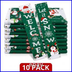 Christmas Banner Decorations 12x 72, Set, Green, Multipack, Bulk, 10-Pack