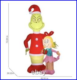 Christmas Blowup Grinch Cindy Lou Who 6ft Lighted Led Christmas Inflatable New