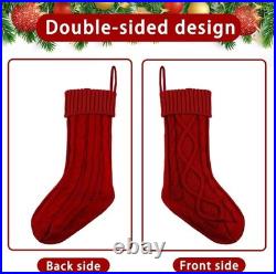 Christmas Cable Knit Stocking Personalized Xmas Hanging Decoration Family Party