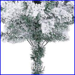 Christmas Decor 7.5FT Artificial Flocked Christmas Tree, Xmas Pencil Tree, Holid