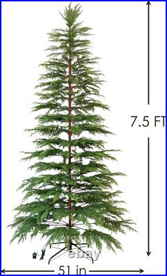 Christmas Decorations 7.5 Ft Pre-Lit Twinkle Christmas Cypress Tree