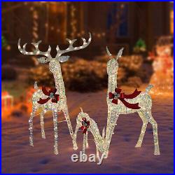 Christmas Decorations Outdoor Reindeer Christmas Deer Stag Ornaments set of 3