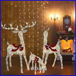 Christmas Decorations Outdoor Reindeer Christmas Deer Stag Ornaments set of 3