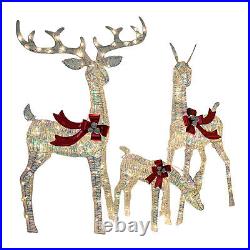 Christmas Decorations Outdoor Reindeer Christmas Deer Stag Ornaments set of 3