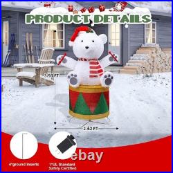 Christmas Decorations Outdoor Yard, Drumming Polar Bear Outdoor Lighted Holiday