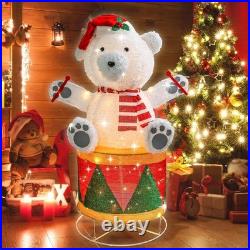 Christmas Decorations Outdoor Yard, Drumming Polar Bear Outdoor Lighted Holiday