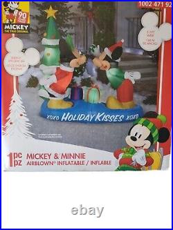 Christmas Disney 5.4 ft Mickey & Minnie Holiday Kisses Airblown Inflatable Decor