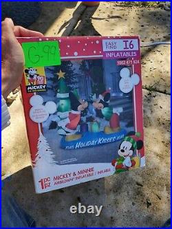 Christmas Disney 5.4 ft Mickey & Minnie Holiday Kisses Airblown Inflatable Decor