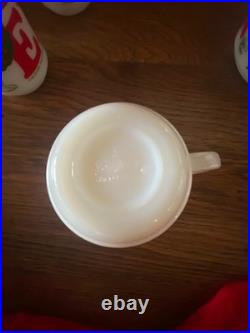 Christmas Fire King Mug Noel Snoopy set of 4