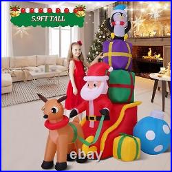 Christmas Inflatable Decoration Lighted Santa Claus Indoor Outdoor Christmas