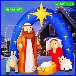Christmas Inflatable Nativity Scene Outdoor 7.5FT W Inflatable Christmas
